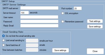 E-Mail Recipient Slips - SMTP Settings